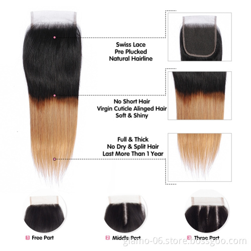 Ombre light brown weave hair,1b 27 ombre color hair,grey and black ombre hair extensions